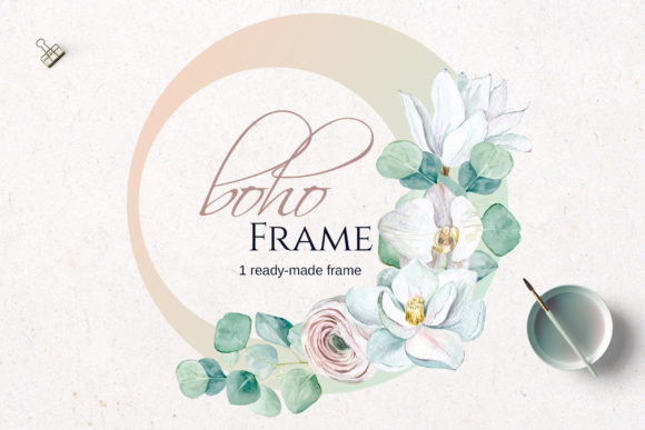 Download Watercolor Boho Frame - Watercolor boho Collection