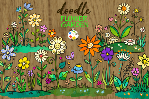 Download Doodle Flower Garden Design Elements - Doodle Collection