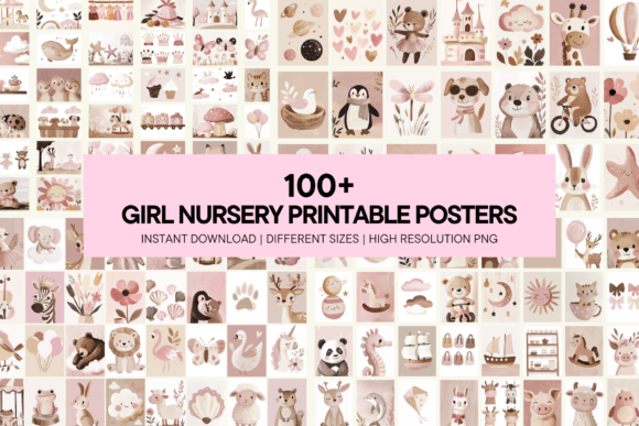 Download Girl Nursery Pastel Boho Pink Wall Art - Ink Collection