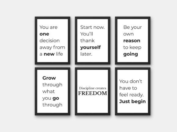 Download Motivational Quote 6 Poster Set Wall Art - Premium Resources