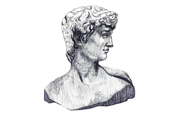 Download Apollo - Graphic Ink Bust Sculpture Art - Ink Collection