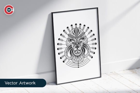 Download Modern Line Art Lion Vector Artwork - Modern line Collection