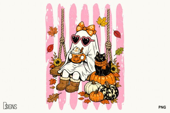 Download Fall Autumn Cozy Ghost Stripes Halloween - Premium Resources