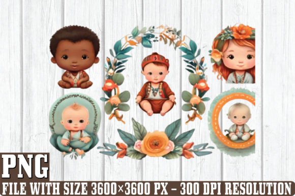 Download Watercolor Boho Baby Clipart - Watercolor boho Collection