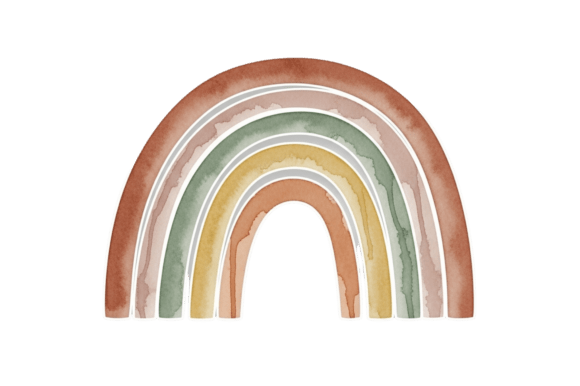 Download Watercolor Boho Earthy Tone Rainbow Art - Watercolor boho Collection