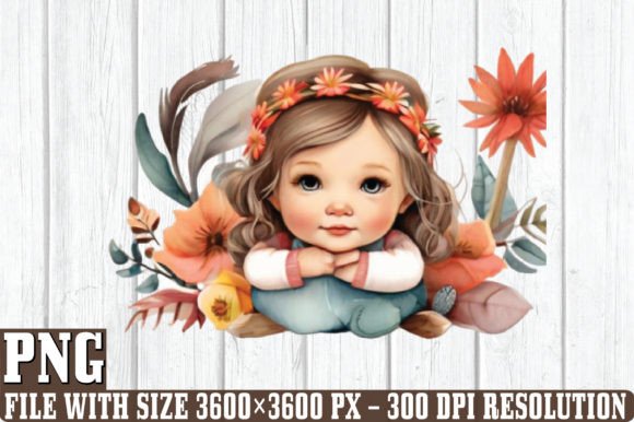 Download Girle Watercolor Boho Baby Clipart - Watercolor boho Collection