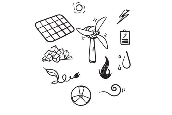 Download Doodle Simple Set of Energy - Doodle Collection