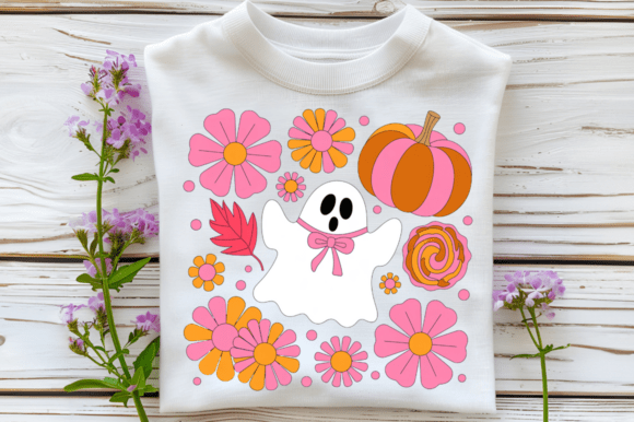 Download Boho Halloween Floral Pink Ghost PNG - Ink Collection