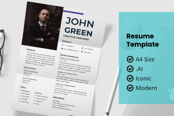 Download Modern Line Resume Design Template - Modern line Collection